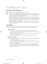 Предварительный просмотр 18 страницы Samsung DV457E Series User Manual