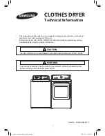 Samsung DV476ETHASU/A1 Technical Information preview