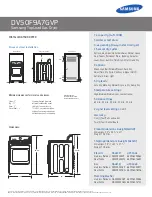 Предварительный просмотр 2 страницы Samsung DV50F9A7GVP Features & Installation