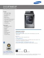 Samsung DV50F9A8GVP Information Sheet preview