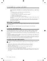 Предварительный просмотр 12 страницы Samsung DV520AE-02836A-01 User Manual