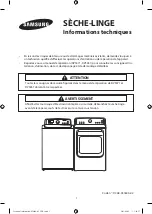 Preview for 1 page of Samsung DV5471AEP/XAC (French) Informations Techniques