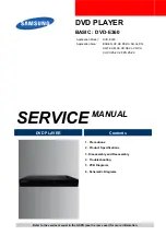 Preview for 1 page of Samsung DVD-E360 Service Manual