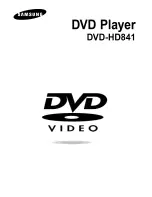 Preview for 1 page of Samsung DVD-HD841 User Manual