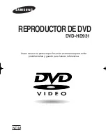 Samsung DVD-HD931 - HDTV Converter Progressive-Scan DVD Player (Spanish) Manual Del Usuario preview