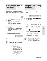 Preview for 47 page of Samsung DVD-HR730 Instruction Manual