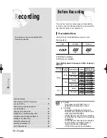 Preview for 76 page of Samsung DVD-HR733 Instruction Manual