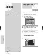 Предварительный просмотр 70 страницы Samsung DVD-VR325/ Instruction Manual