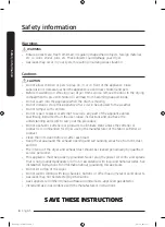 Предварительный просмотр 8 страницы Samsung DVE45T7000 Series User Manual