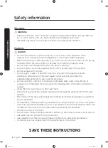 Предварительный просмотр 8 страницы Samsung DVE52A5500 Series User Manual