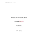 Samsung DVM-PRO 2008 User Manual preview