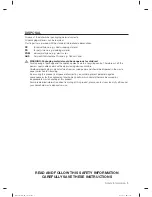 Preview for 3 page of Samsung DW60H6050FW User Manual