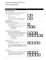 Preview for 1 page of Samsung ER-265 Getting Started