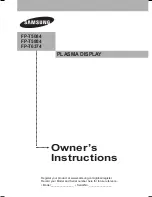 Preview for 1 page of Samsung FP-T6374 Owner'S Instructions Manual