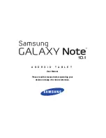 Предварительный просмотр 1 страницы Samsung GALAXY Note 10.1 User Manual