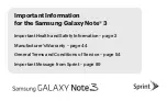 Preview for 1 page of Samsung Galaxy Note 3 Important Information Manual