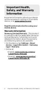 Предварительный просмотр 2 страницы Samsung galaxy note 5 Important Information Manual