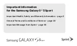 Preview for 1 page of Samsung Galaxy S 5 Sport Important Information Manual