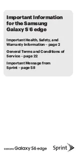 Preview for 1 page of Samsung Galaxy S 6 edge Important Information Manual