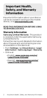 Preview for 2 page of Samsung Galaxy S 6 edge Important Information Manual