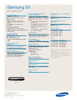 Preview for 2 page of Samsung GALAXY S3 Specifications