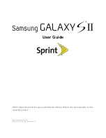 Samsung Galaxy SII Sprint User Manual preview