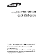 Samsung GALAXY TAB GT-p6200 Quick Start Manual preview