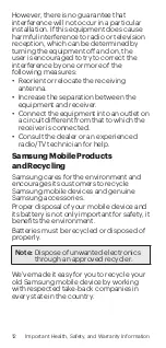 Preview for 12 page of Samsung GALAXY TAB Important Information Manual