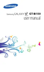 Предварительный просмотр 1 страницы Samsung Galaxy W GT-I8150 User Manual