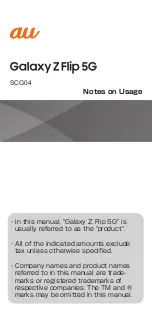 Preview for 1 page of Samsung Galaxy Z Flip 5G Notes On Usage