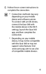 Preview for 15 page of Samsung Gear 360 (2017) SM-R210 Quick Start Manual