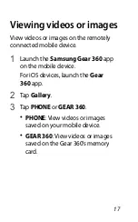 Preview for 17 page of Samsung Gear 360 (2017) SM-R210 Quick Start Manual