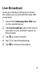 Preview for 19 page of Samsung Gear 360 (2017) SM-R210 Quick Start Manual