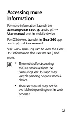 Preview for 22 page of Samsung Gear 360 (2017) SM-R210 Quick Start Manual