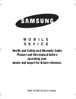 Preview for 1 page of Samsung GH68-41039A Health And Safety And Warranty Manual