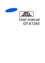 Preview for 1 page of Samsung GT-E1265 User Manual
