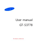 Preview for 1 page of Samsung GT-S3778 User Manual