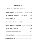 Preview for 2 page of Samsung GTW-P50M603 Service Manual