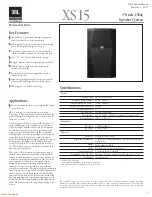 Предварительный просмотр 3 страницы Samsung Harman JBL XS15 Service Manual