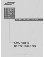 Samsung HC-P4241W Owner'S Instructions Manual preview