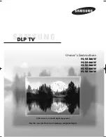 Samsung HL-S4266W - 42" Rear Projection TV Owner'S Instructions Manual preview