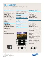 Предварительный просмотр 4 страницы Samsung HL-S4676S - 46" Rear Projection TV Specifications