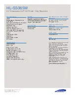 Preview for 4 page of Samsung HL-S5065W Specifications