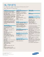 Preview for 4 page of Samsung HL-T6187S Specifications