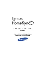 Preview for 1 page of Samsung Home Sync User Manual