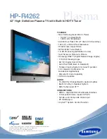 Preview for 1 page of Samsung HP-R4262 Specifications