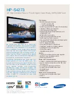 Preview for 1 page of Samsung HP-S4273 Specifications