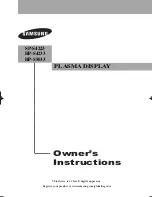 Samsung HPS5033 - 50" Plasma TV Owner'S Instructions Manual preview