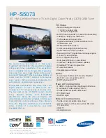 Samsung HPS5073 - 50" Plasma TV Specifications preview