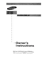 Samsung HPT4264 - 42" Plasma TV Owner'S Instructions Manual preview